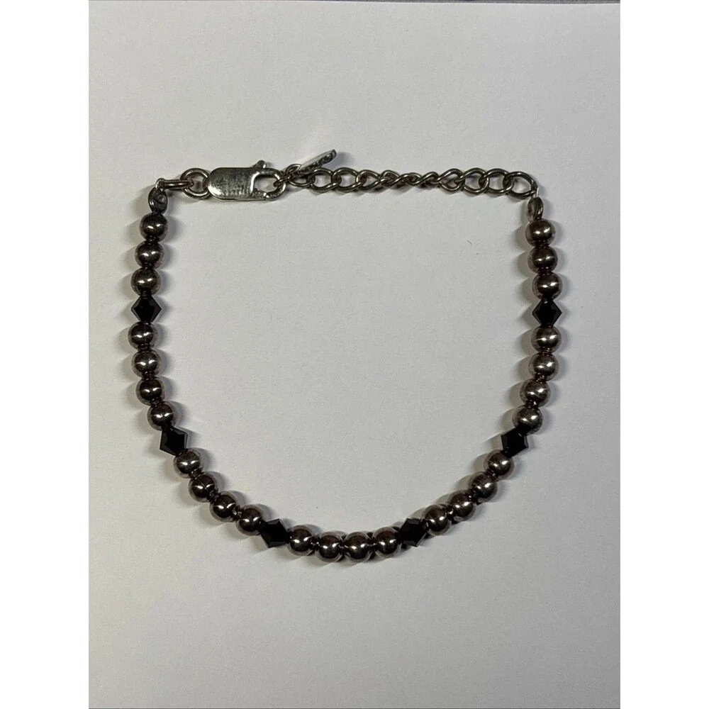 Sterling Silver 925 Baby Bracelet Orb Bead Style Adjustable ~7.5 Inches Long